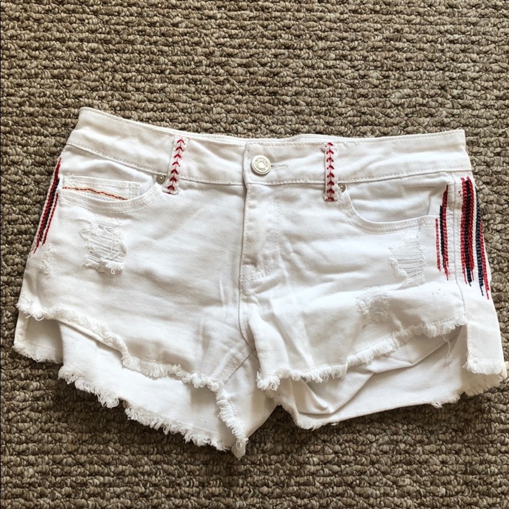 Baseball White Denim Shorts